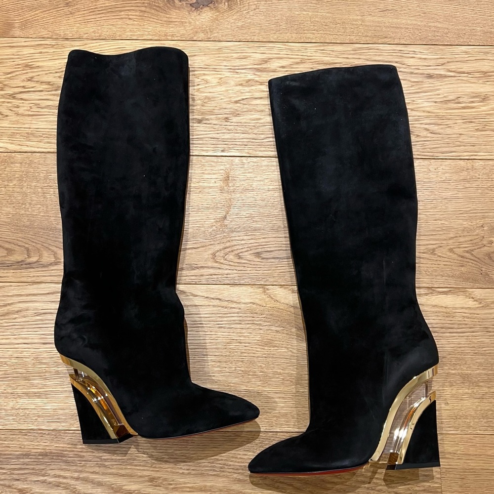 Christian Louboutin Suede Knee High Boots